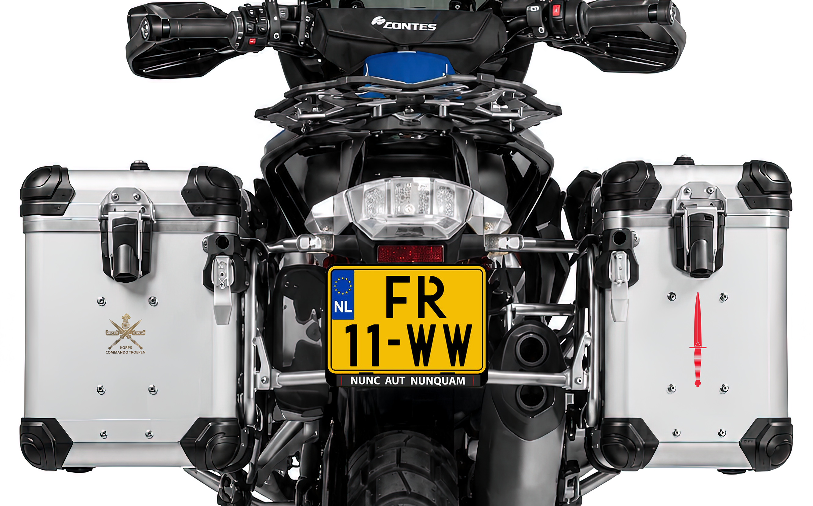 Kentekenplaathouder met stickers