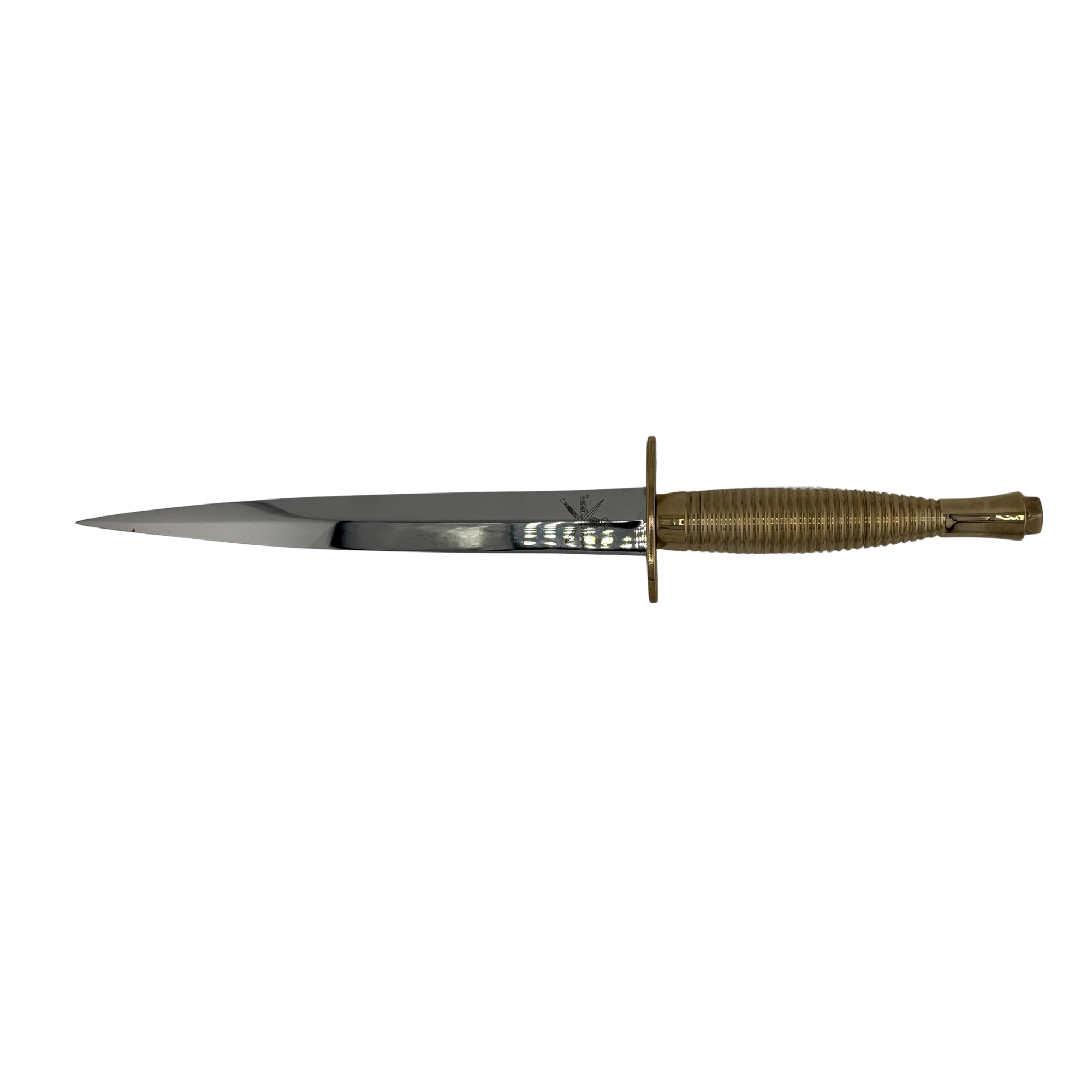 Fairbairn-Sykes Commando Dolk – Verguld Handvat, met korpslogo