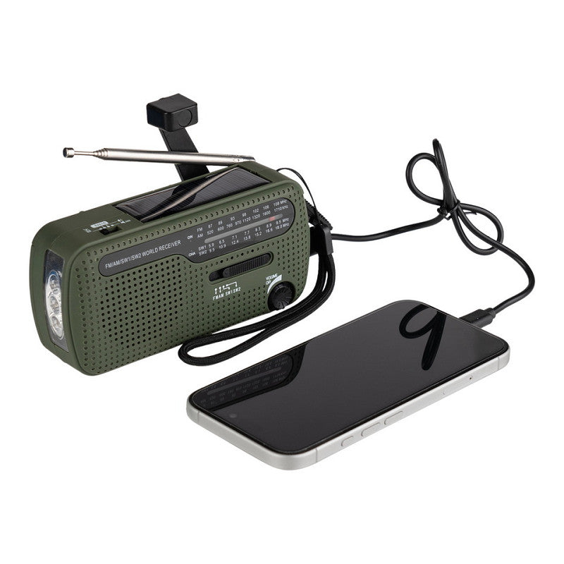 Multi-funtionele noodradio met telefoonoplader
