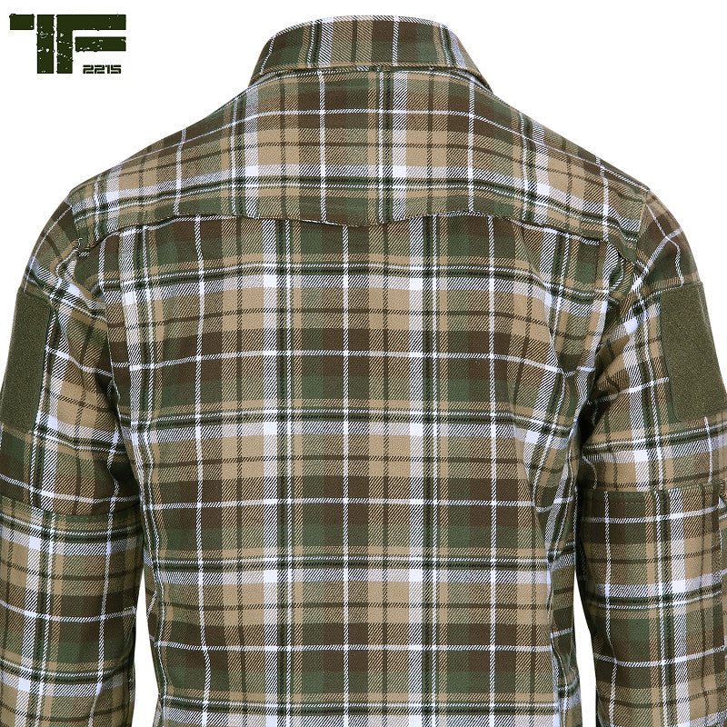 TF-2215 Operator Overhemd – Groen/Bruin Geruit achterzijde
