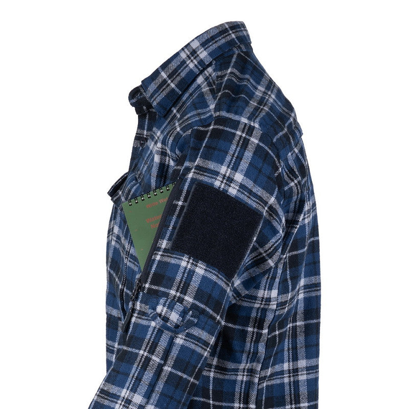 TF-2215 Operator Overhemd – Blauw/grijs Geruit zijkant