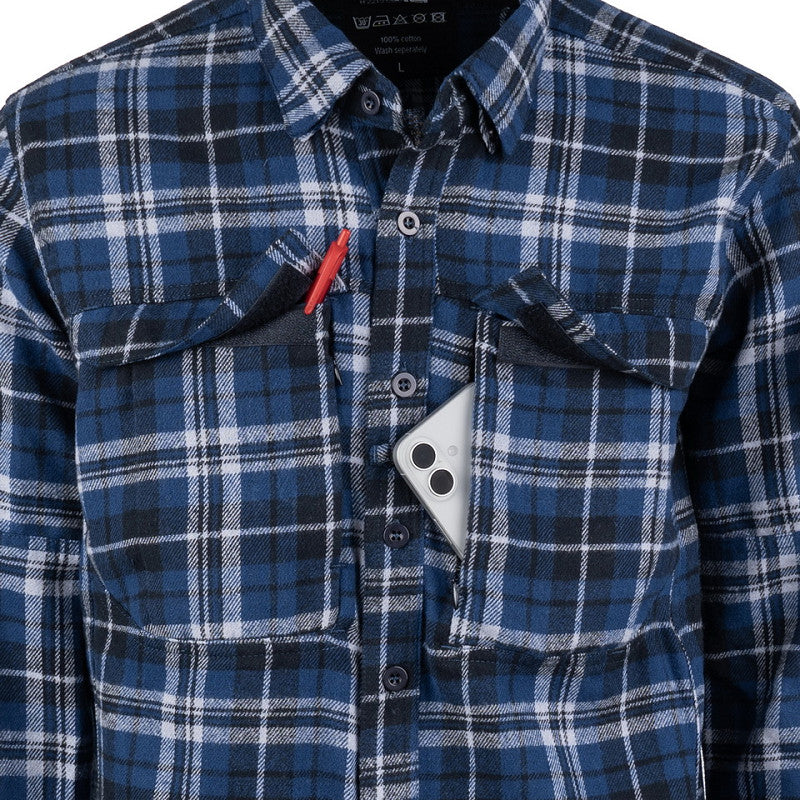 TF-2215 Operator Overhemd – Blauw/grijs Geruit borstzak