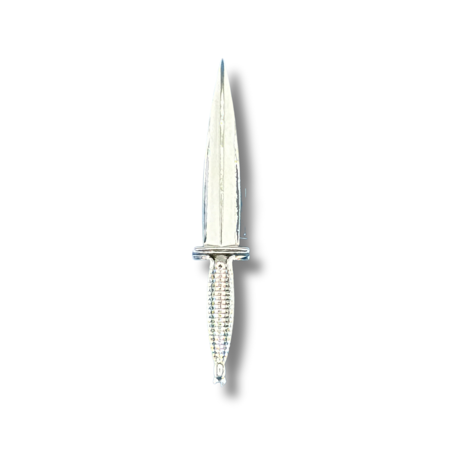 KCT commando dolk speld zilver ingezoomd