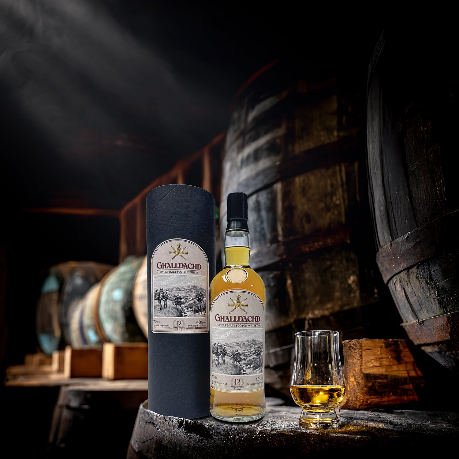 Ghalldachd whisky fles sfeerfoto