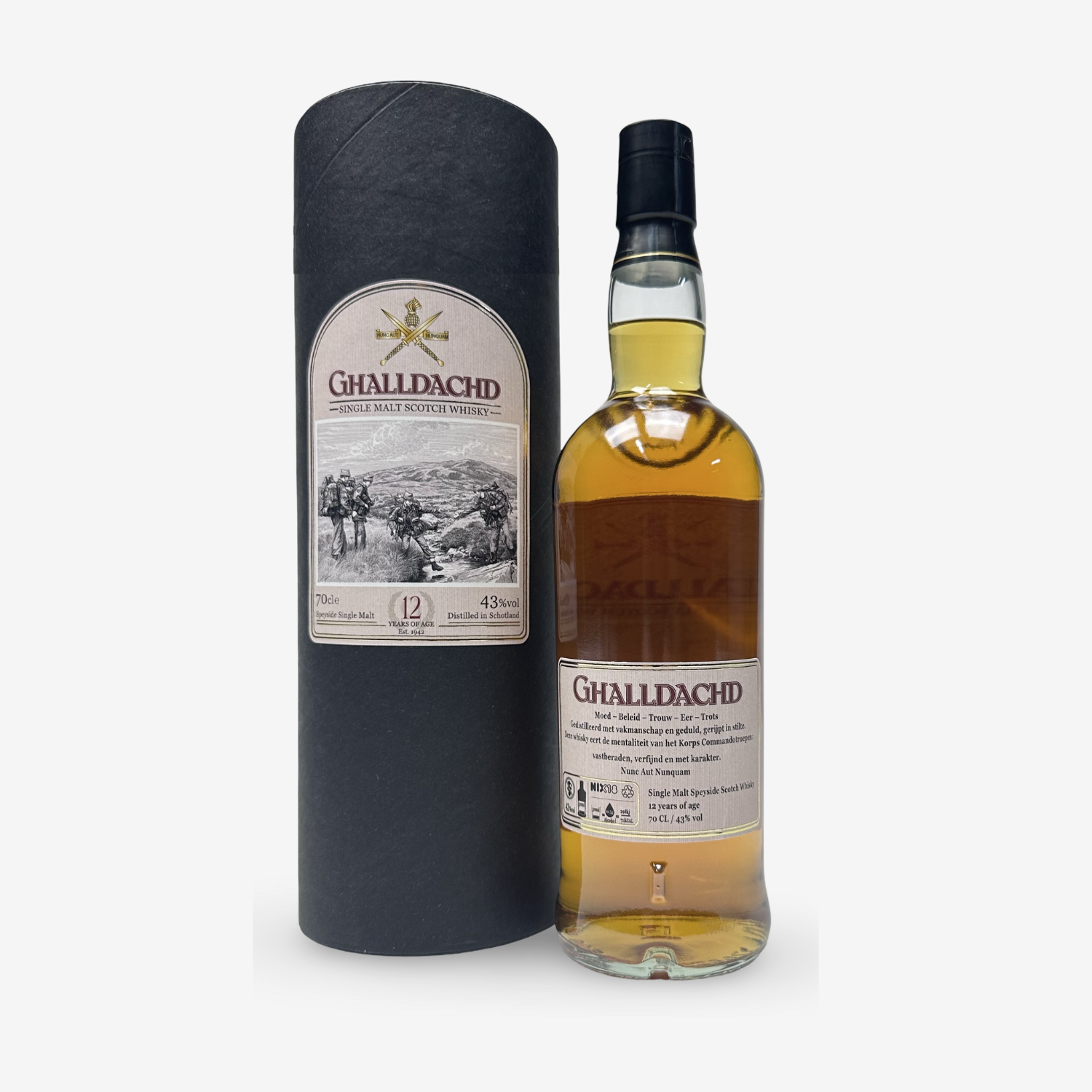 Ghalldachd Whisky fles achterzijde