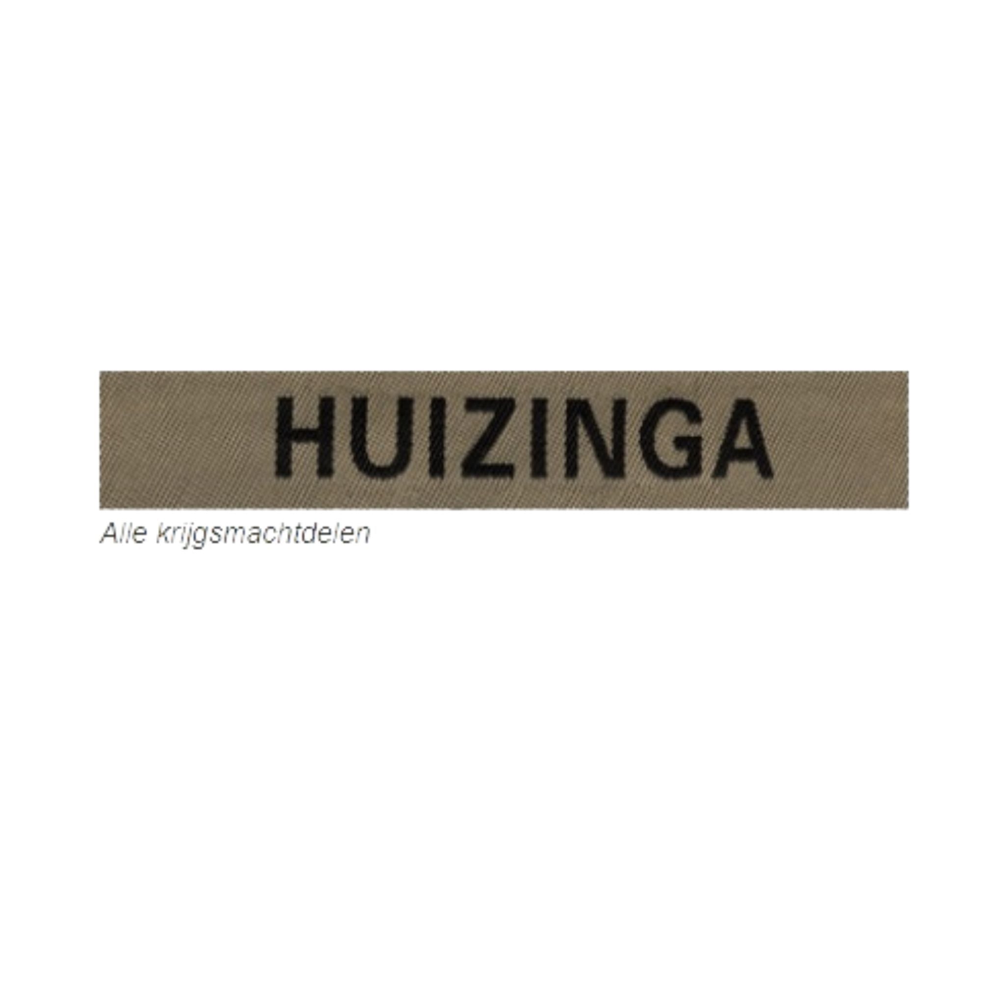 Naamlint voorbeeld desert kleur met zwarte letters en velcro