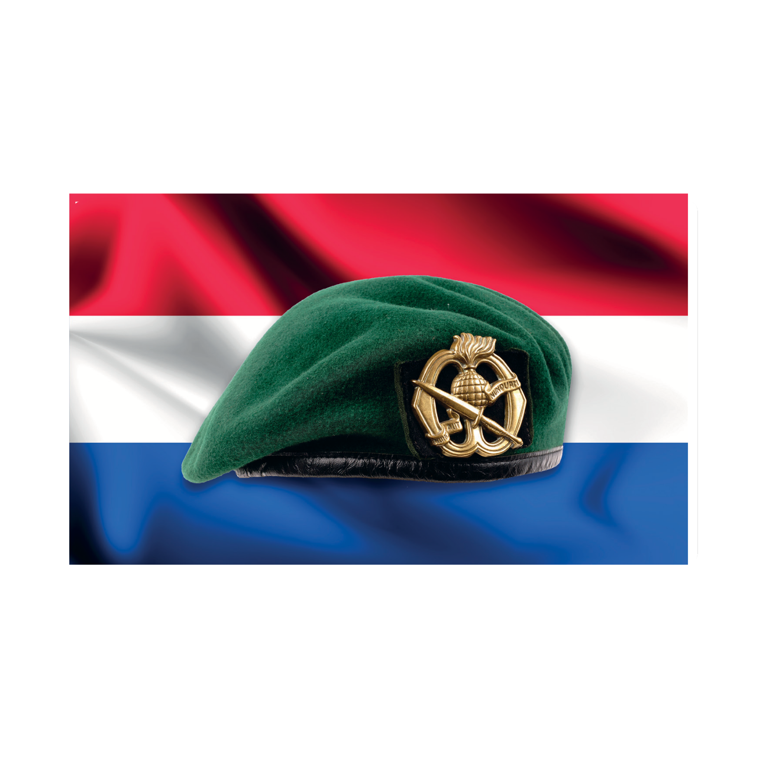 Nederlandse vlag met Groene Baret