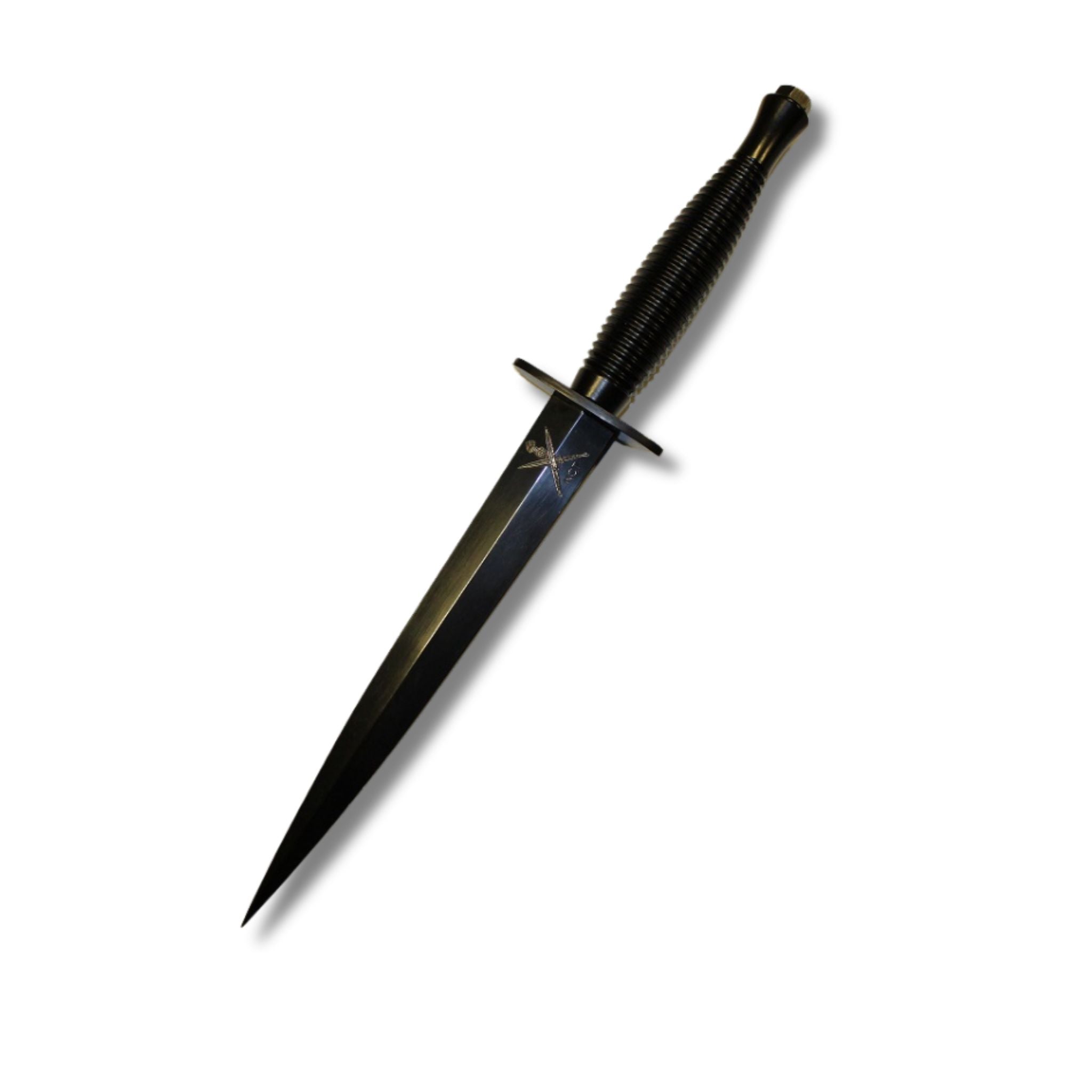 Fairbairn-Sykes Commando Dolk – Black Edition met korpslogo