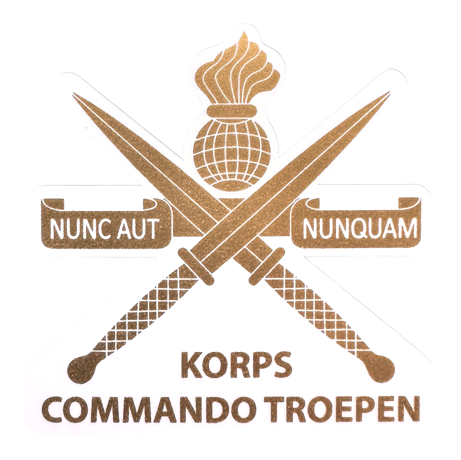 Sticker Korpslogo in goud op transparant