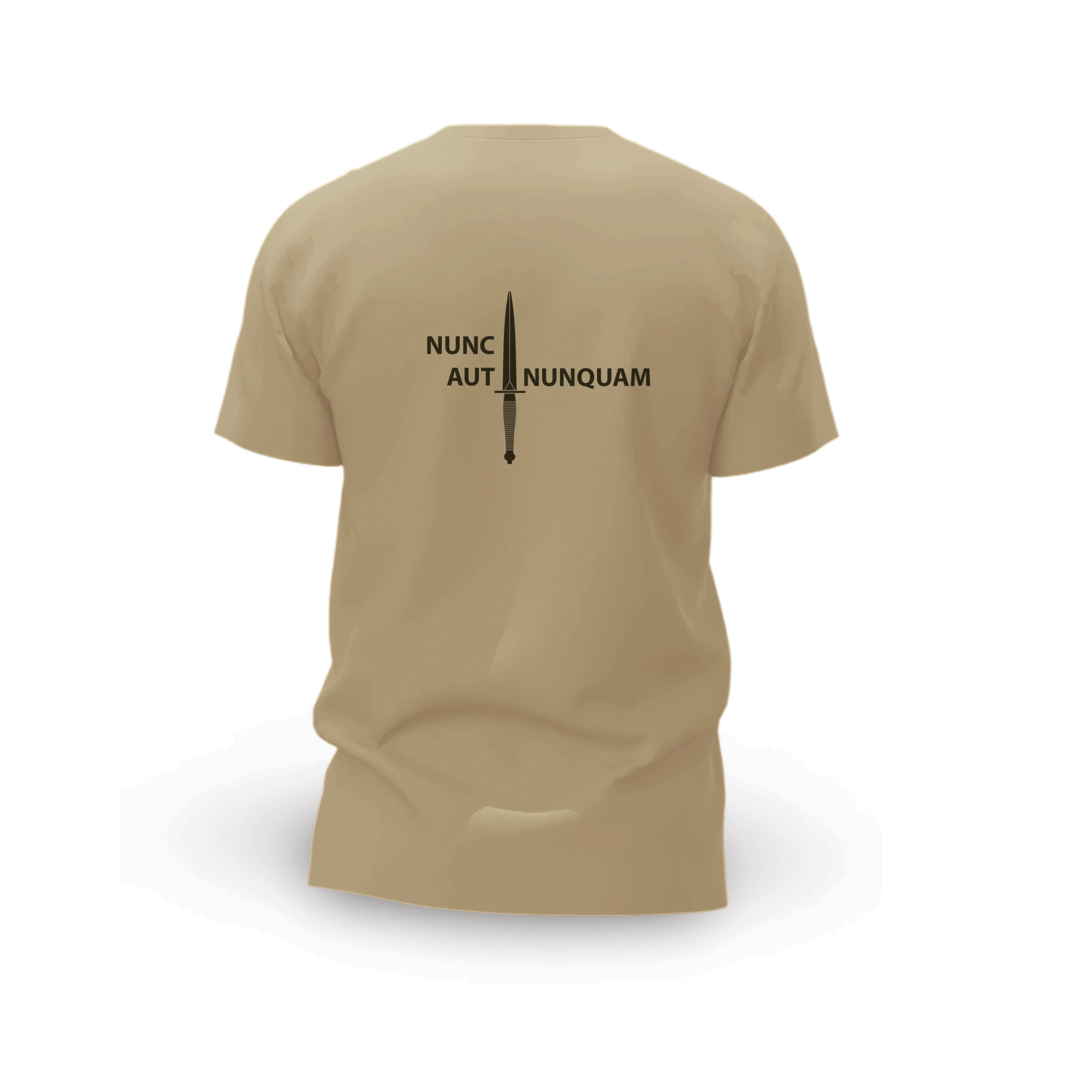 KCT T-shirt Sand – met zwart Korpslogo en dolk back