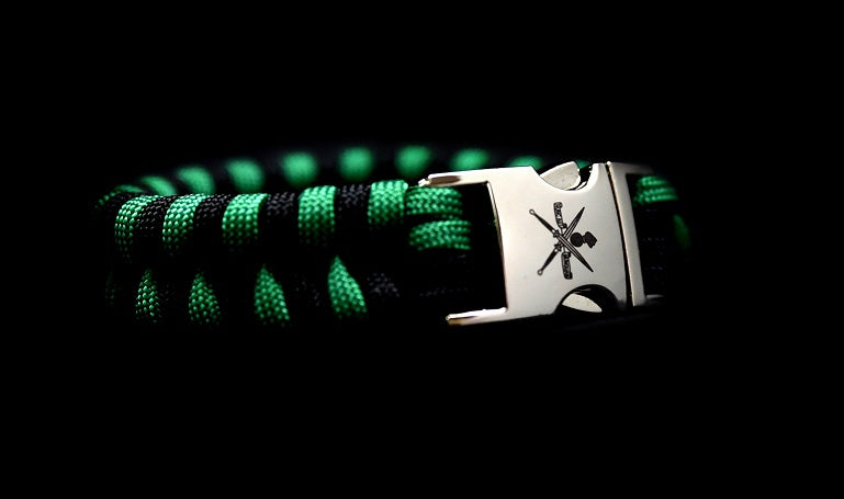 KCT paracord armband zwart-groen