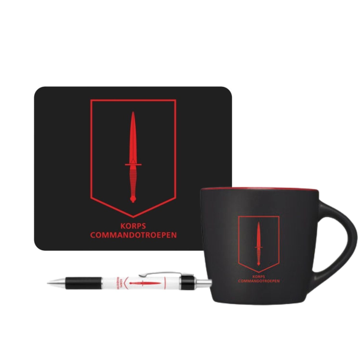 Muismat, Mok en Balpen - Set met korsplogo