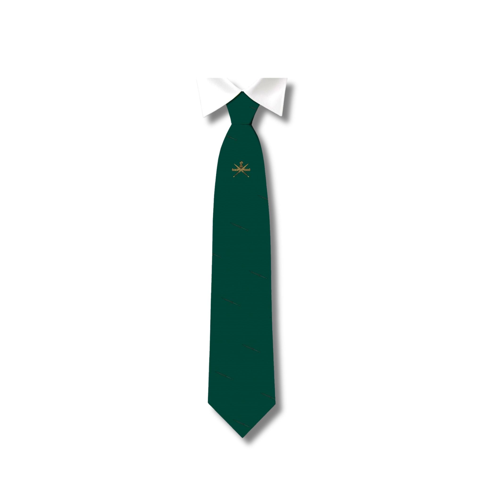 KCT groene stropdas met gewoven korpslogo